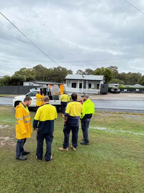 Traffic Control students completing practical traffic control training in Bundaberg, Queensland with Upskills QLD